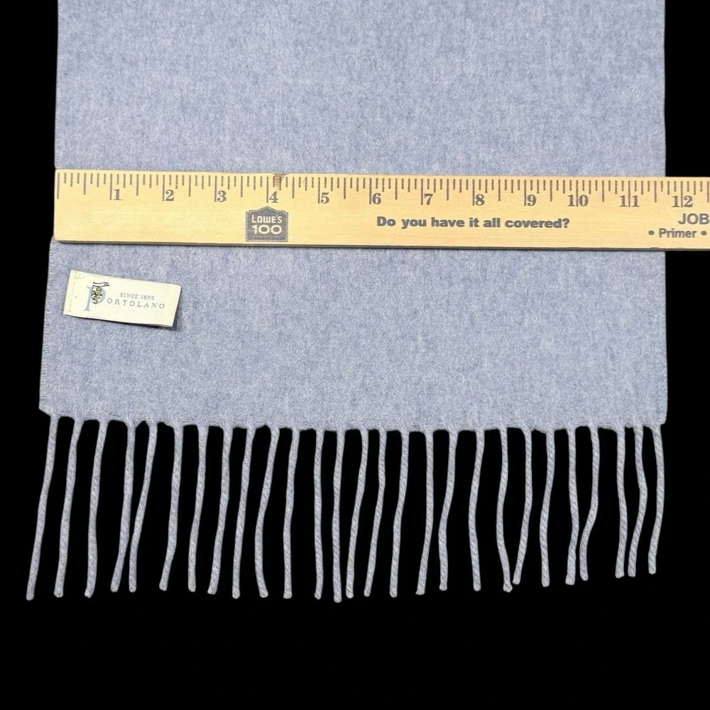 Portolano 100% Cashmere Women's Luxury Scarf Soft Baby Blue Color 11.5x66